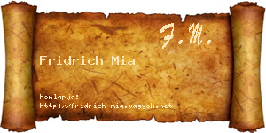 Fridrich Mia névjegykártya